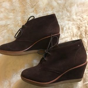Coach brown suede wedges